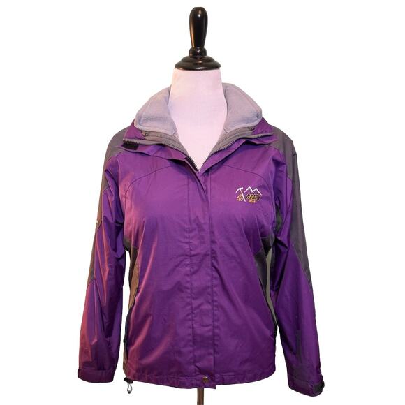 Ozark Gear Winter Ski Coat Womens Sz Medium Purple Gray Removable Fleece Lining - Picture 1 of 7
